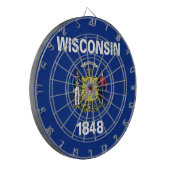 Jeu De Fléchettes Tableau avec Drapeau du Wisconsin, États-Unis (Devant gauche)