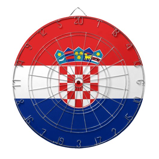 Jeu De Fléchettes Tableau de bord avec Drapeau de Croatie (Devant)