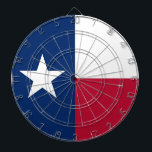 Jeu De Fléchettes Tableau de bord avec Drapeau du Texas, USA<br><div class="desc">Tirez votre salle de jeux avec notre magnifique fléchette arborant le drapeau du Texas ! Conçu avec une attention méticuleuse aux détails, ce tableau de bord célèbre la riche histoire et la fierté culturelle de l'État étoilé. Le design présente fièrement l'iconique étoile solitaire avec une bande verticale bleue et des...</div>