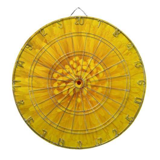 Jeu De Fléchettes Tableau noir à fleurs jaunes (Devant)