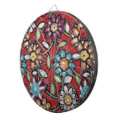 Jeu De Fléchettes tableau noir des fleurs hippies (Devant droit)