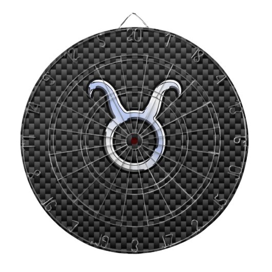 Jeu De Fléchettes Taurus Zodiac Sign on Black Carbon Fibre Print (Devant)