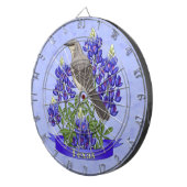 Jeu De Fléchettes Texas State Mockingbird & Bluebonnet Flower (Devant droit)
