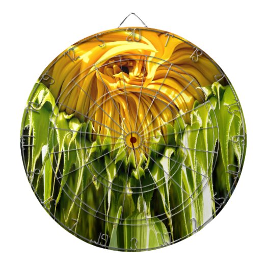 Jeu De Fléchettes Tournesol funky abstrait rétro, géométrie effrayée (Devant)