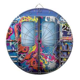 Jeu De Fléchettes Train De Métro Graffiti.