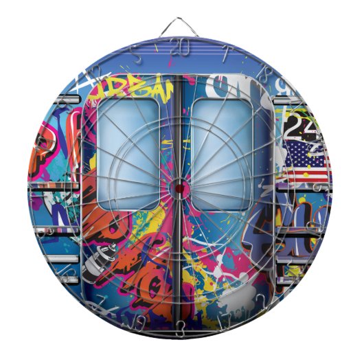 Jeu De Fléchettes Train De Métro Graffiti. (Devant)