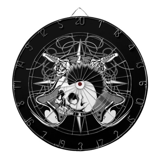 Jeu De Fléchettes Transitoires de guitares de roses de crâne de (Devant)