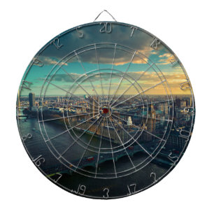 Jeu De Fléchettes Ville de Londres avec coucher de soleil