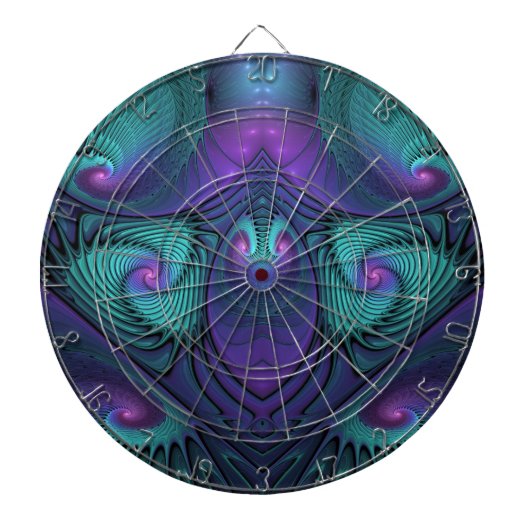 Jeu De Fléchettes Violet rencontre Turquoise moderne art fractal abs (Devant)