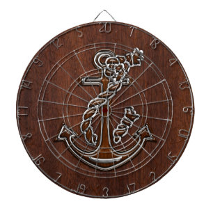 Jeu De Fléchettes Wet Nautical Mahogany Anchor Steel Decor