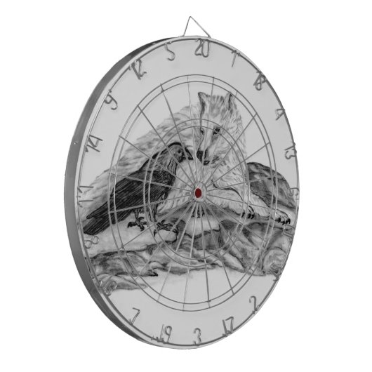 Jeu De Fléchettes Wolf et Raven noir et blanc (Devant gauche)