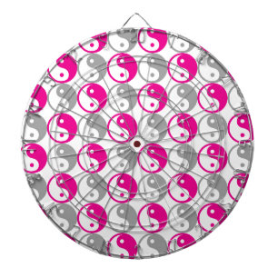 Jeu De Fléchettes Yin yang gris et rose motif