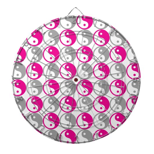 Jeu De Fléchettes Yin yang gris et rose motif (Devant)