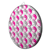 Jeu De Fléchettes Yin yang gris et rose motif (Devant droit)