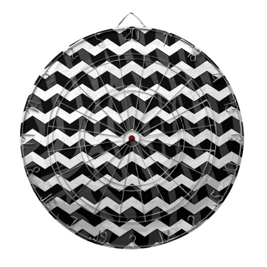 Jeu De Fléchettes Zebra Black et Grey Chevron (Devant)