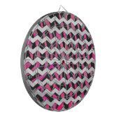 Jeu De Fléchettes Zebra Chevron noir et rose chaud (Devant gauche)