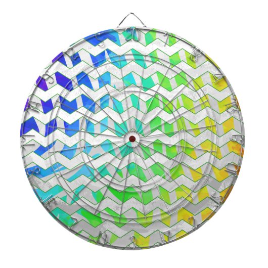 Jeu De Fléchettes Zebra Chevron Rainbow et White Print (Devant)