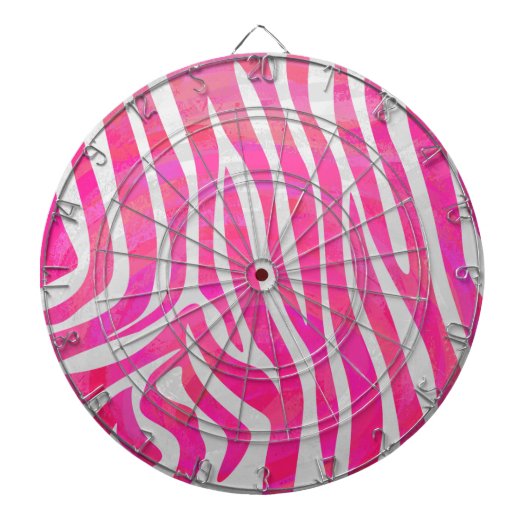Jeu De Fléchettes Zebra Hot Pink et White Print (Devant)