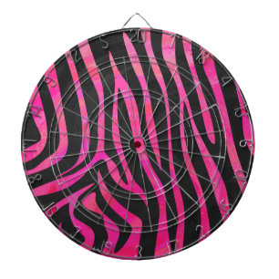 Jeu De Fléchettes Zebra noir et rose chaud