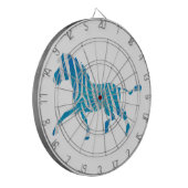 Jeu De Fléchettes Zebra Silhouette Bleu et Blanc (Devant gauche)