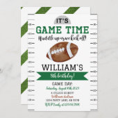 Jeu de football Anniversaire Invitation Blanc (Devant / Derrière)