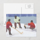 Jeu de hockey, carte postale (Devant / Derrière)