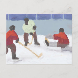 Jeu de hockey, carte postale