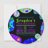 JEU DE JEUX VIDÉO Invitation de fête d'anniversair (Devant)