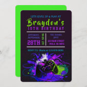 JEU DE JEUX VIDÉO Invitation de fête d'anniversair (Devant / Derrière)