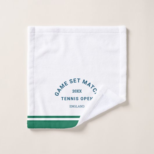 Jeu de la Marine Match Crest Green Stripe Tennis F (Gant de toilette)
