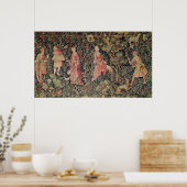 Jeu de Marelle et Cueillette de Fruits" Poster (Keuken)