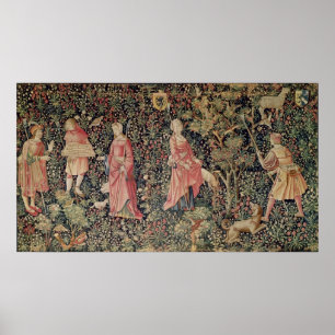 Jeu de Marelle et Cueillette de Fruits" Poster