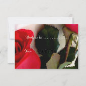 Jeu de Mariages de roses rouges cartes de remercie (Dos)