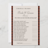 Jeu de mariée d'hiver trivia carte de jeu de douch (Devant)