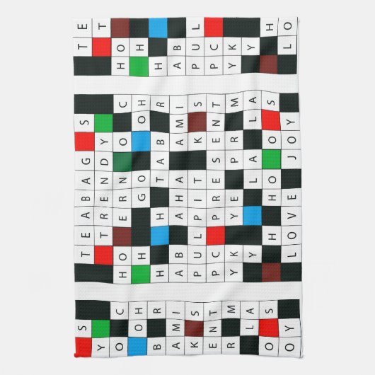 Jeu de mots croisé avec la serviette de thème de (Vertical)