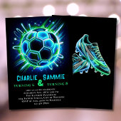 Jeu de Neon Football Anniversaire Invitation Boys 
