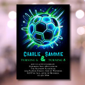 Jeu de Neon Football Anniversaire Invitation Boys 