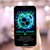 Jeu de Neon Football Anniversaire Invitation Boys 