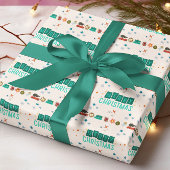 Jeu de Noël rétro de 3 papier d'enveloppement