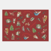 Jeu de Noël Vintage Enveloppement Feuilles de papi (Devant)