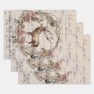 Jeu de papier à envelopper (3) Thème Vintage Noël