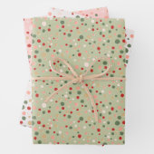 Jeu de papier à envelopper Confetti Polka de Noël (En situation)