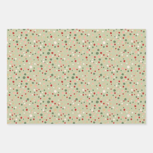 Jeu de papier à envelopper Confetti Polka de Noël (Devant)