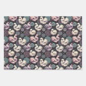 Jeu de papier à envelopper plat 3 feuilles de poul (Devant 2)