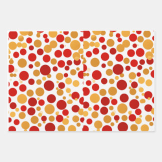Jeu de papier à envelopper Polka-Dot rouge