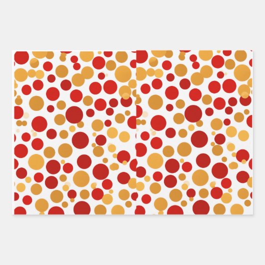 Jeu de papier à envelopper Polka-Dot rouge (Devant)