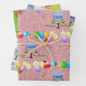 jeu de papier d'emballage d'anniversaire (En situation)