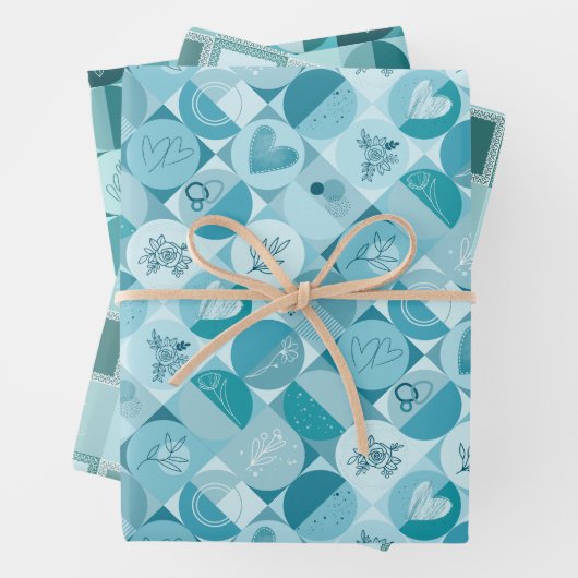 jeu de papier d'emballage de 3 feuilles conception (En situation)