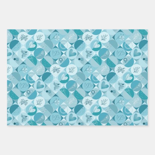 jeu de papier d'emballage de 3 feuilles conception (Devant)