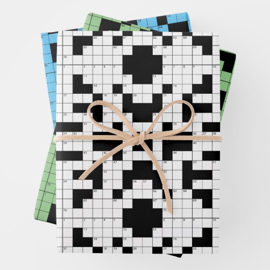 Jeu de papier d'enrobage de conception de mots cro (En situation)